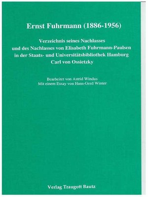 cover image of Ernst Fuhrmann (1886-1956)